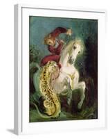 Jaguar Attacking a Horseman, C.1855-Eugene Delacroix-Framed Giclee Print