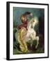 Jaguar Attacking a Horseman, C.1855-Eugene Delacroix-Framed Giclee Print