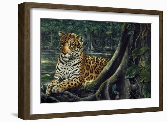 Jaguar by the River-Harro Maass-Framed Giclee Print