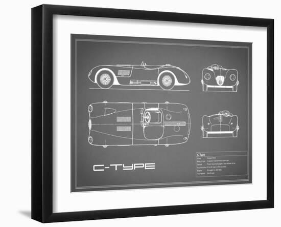 Jaguar C-Type-Grey-Mark Rogan-Framed Art Print