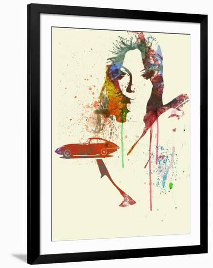 Jaguar E Type Girl-NaxArt-Framed Art Print