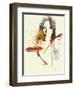 Jaguar E Type Girl-NaxArt-Framed Art Print