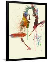 Jaguar E Type Girl-NaxArt-Framed Art Print