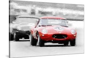 Jaguar E-Type Racing Watercolor-NaxArt-Stretched Canvas