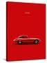 Jaguar E-Type Red-Mark Rogan-Stretched Canvas