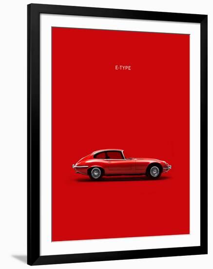 Jaguar E-Type Red-Mark Rogan-Framed Art Print