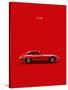 Jaguar E-Type Red-Mark Rogan-Stretched Canvas