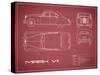 Jaguar MkVII-Maroon-Mark Rogan-Stretched Canvas