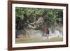 Jaguar (Panthera onca) male, hunting Capybara, Cuiaba River, Pantanal, Brazil-Jeff Foott-Framed Photographic Print