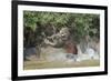 Jaguar (Panthera onca) male, hunting Capybara, Cuiaba River, Pantanal, Brazil-Jeff Foott-Framed Photographic Print