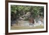 Jaguar (Panthera onca) male, hunting Capybara, Cuiaba River, Pantanal, Brazil-Jeff Foott-Framed Premium Photographic Print