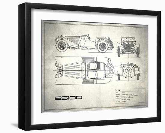 Jaguar SS1 White-Mark Rogan-Framed Art Print