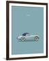 Jaguar XK140 Blue-Mark Rogan-Framed Art Print