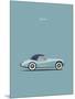 Jaguar XK140 Blue-Mark Rogan-Mounted Art Print