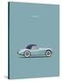 Jaguar XK140 Blue-Mark Rogan-Stretched Canvas