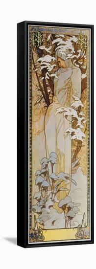 Jahreszeiten: Der Winter, 1900-Alphonse Mucha-Framed Stretched Canvas