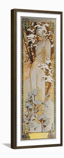 Jahreszeiten: Der Winter, 1900-Alphonse Mucha-Framed Premium Giclee Print