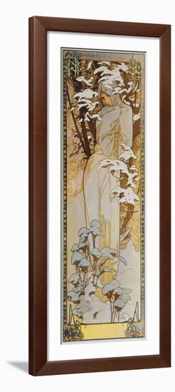 Jahreszeiten: Der Winter, 1900-Alphonse Mucha-Framed Premium Giclee Print