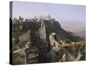 Jain Holy Hill and Temple Complex, Mount Girnar, Junagadh (Junagarh), Gujarat, India-John Henry Claude Wilson-Stretched Canvas