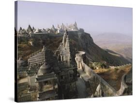 Jain Holy Hill and Temple Complex, Mount Girnar, Junagadh (Junagarh), Gujarat, India-John Henry Claude Wilson-Stretched Canvas