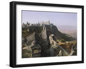 Jain Holy Hill and Temple Complex, Mount Girnar, Junagadh (Junagarh), Gujarat, India-John Henry Claude Wilson-Framed Photographic Print