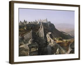 Jain Holy Hill and Temple Complex, Mount Girnar, Junagadh (Junagarh), Gujarat, India-John Henry Claude Wilson-Framed Photographic Print