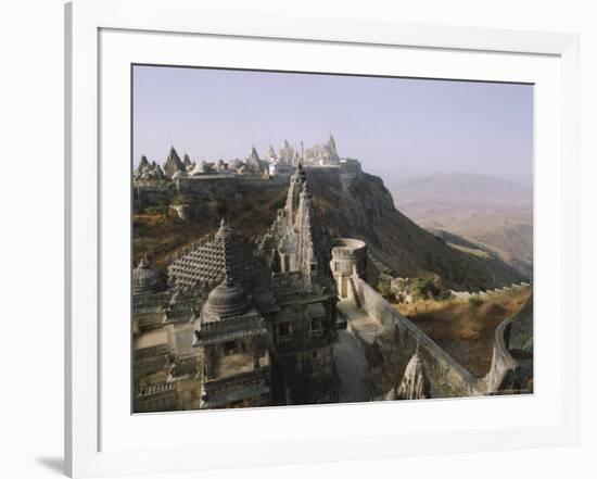 Jain Holy Hill and Temple Complex, Mount Girnar, Junagadh (Junagarh), Gujarat, India-John Henry Claude Wilson-Framed Photographic Print