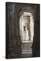 Jain Monk Amongst Ornate Marble Columns Of The Famous Jain Temple Ranakpur, Rural Rajasthan, India-Erik Kruthoff-Framed Photographic Print