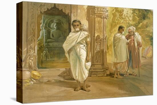 Jain Priests, from 'India Ancient and Modern', 1867 (Colour Litho)-William 'Crimea' Simpson-Stretched Canvas