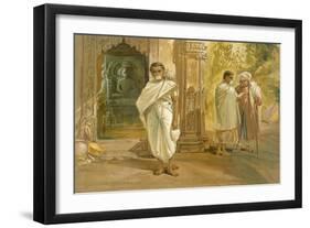 Jain Priests, from 'India Ancient and Modern', 1867 (Colour Litho)-William 'Crimea' Simpson-Framed Giclee Print