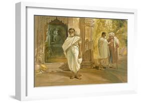 Jain Priests, from 'India Ancient and Modern', 1867 (Colour Litho)-William 'Crimea' Simpson-Framed Giclee Print