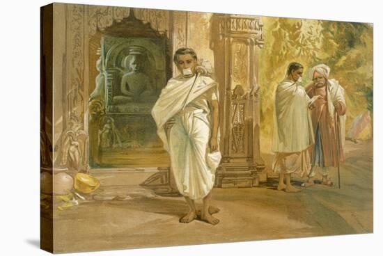 Jain Priests, from 'India Ancient and Modern', 1867 (Colour Litho)-William 'Crimea' Simpson-Stretched Canvas