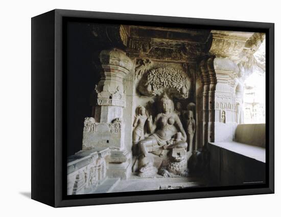 Jain Sculpture, Upper Storey Cave 32 (Indra Sabha) 9th Century, Ellora, Maharashtra, India-Richard Ashworth-Framed Stretched Canvas
