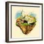 JAIPUR City on Floating Land Vector Water Color Illustration-trentemoller-Framed Art Print