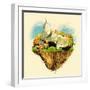 JAIPUR City on Floating Land Vector Water Color Illustration-trentemoller-Framed Art Print