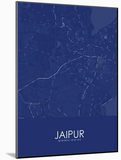 Jaipur, India Blue Map-null-Mounted Poster