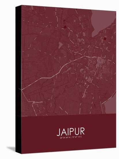 Jaipur, India Red Map-null-Stretched Canvas