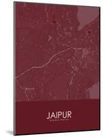 Jaipur, India Red Map-null-Mounted Poster