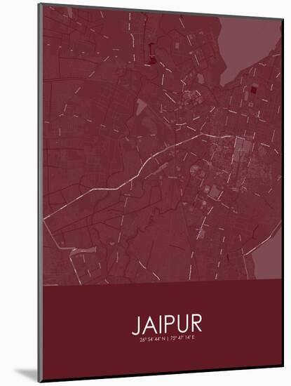 Jaipur, India Red Map-null-Mounted Poster