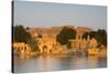 Jaisalmer Fortress and Gadsisar Lake Illuminated at Sunrise, Jaisalmer, Rajasthan, India, Asia-Doug Pearson-Stretched Canvas