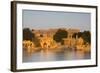 Jaisalmer Fortress and Gadsisar Lake Illuminated at Sunrise, Jaisalmer, Rajasthan, India, Asia-Doug Pearson-Framed Photographic Print