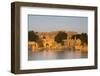 Jaisalmer Fortress and Gadsisar Lake Illuminated at Sunrise, Jaisalmer, Rajasthan, India, Asia-Doug Pearson-Framed Photographic Print