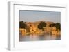 Jaisalmer Fortress and Gadsisar Lake Illuminated at Sunrise, Jaisalmer, Rajasthan, India, Asia-Doug Pearson-Framed Photographic Print