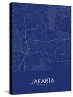 Jakarta, Indonesia Blue Map-null-Stretched Canvas