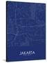 Jakarta, Indonesia Blue Map-null-Stretched Canvas