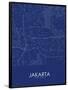 Jakarta, Indonesia Blue Map-null-Framed Poster