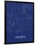 Jakarta, Indonesia Blue Map-null-Framed Poster