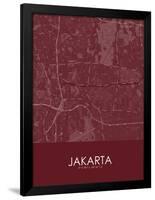 Jakarta, Indonesia Red Map-null-Framed Poster