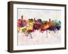 Jakarta Skyline in Watercolor Background-paulrommer-Framed Art Print