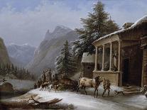 Winter in the Bavarian Alps-Jakob Gauermann-Stretched Canvas